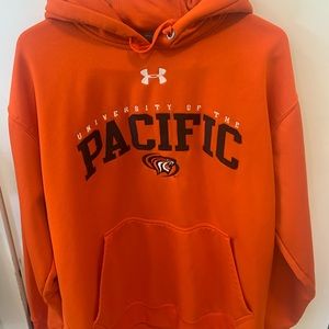 Under Armour hoodie, Univ. of the Pacific orange, Large